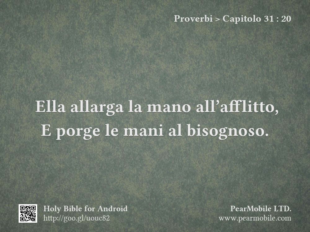 Proverbi, Capitolo 31:20